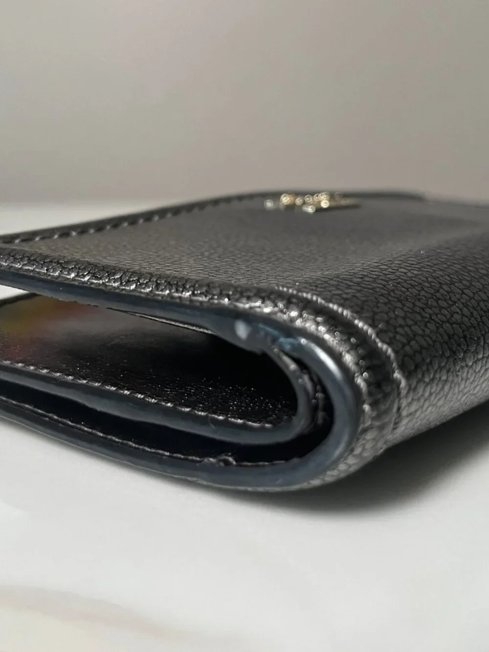 Kate Spade New York Metallic Pebbled Gunmetal Leather Wallet - Picture 8 of 10